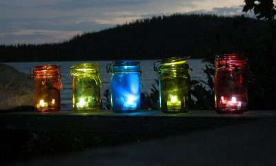 DIY Colorful Jars garden lights