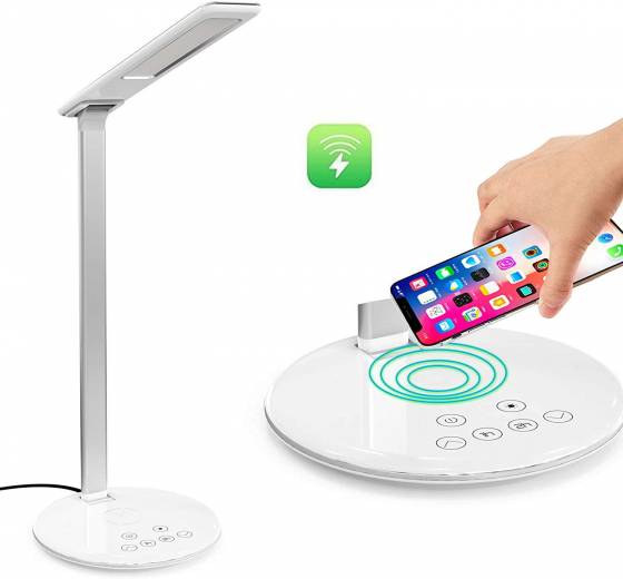 EtoBesy LED Desk Lamp 10W Qi Fast Wireless Charger, Dimmable