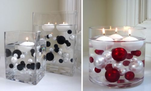 DIY Colorful Floating Candle Holder in a glass vase