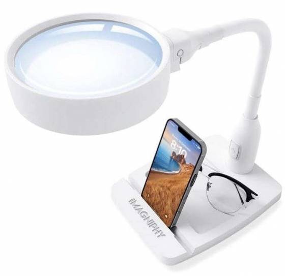 iMagnify 8x Magnifier, 5.5 Inch Lens Best Magnifying Lamp For Knitting