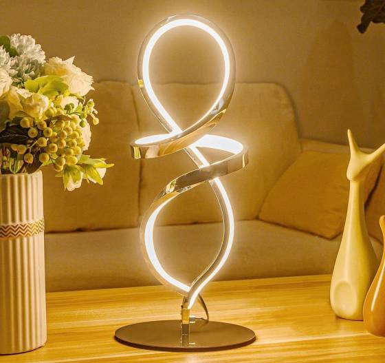 Mayful Modern Table Lamp, LED Spiral Lamp, Stepless Dimmable