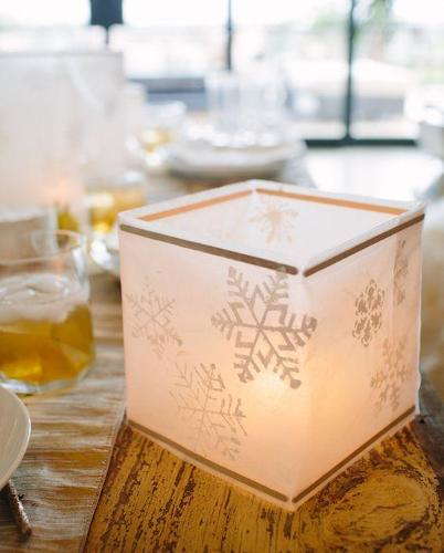 Wax paper cube table lantern